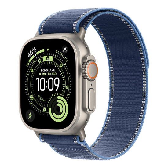 Apple Watch Ultra 3 GPS + Cellular 49mm Natural Titanium Case with Blue/Bright Blue Trail Loop